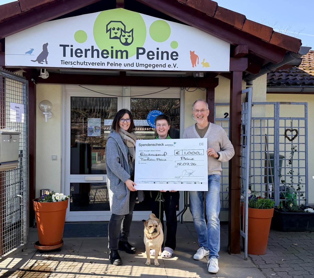 Scheckübergabe Tierheim